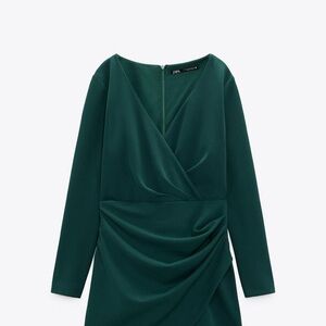 Zara Women's Green Draped Dress